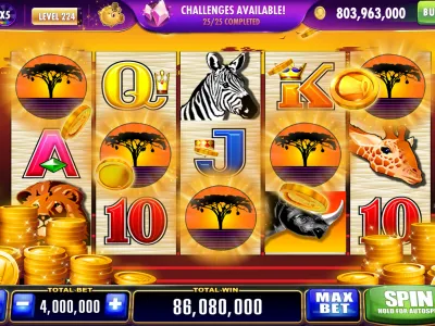 Menú de juegos de casino